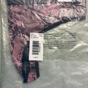 Cacique Pink and Black Cotton Thong 14/16…NEW